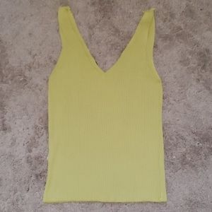 Yellow V neck tank top